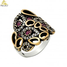 Gümüş Otantik Taşlı Yüzük